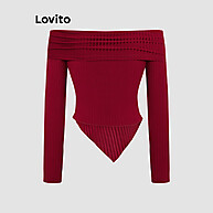 Lovito Camiseta Feminina Casual Colorblock com Cadarço - imagem 2