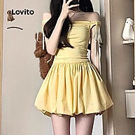 Vestido Lovito: Casual, Liso e com Cadarço - imagem 2