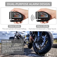 Justech: Kit Antifurto Moto - Cadeado Corrente + Trava Disco Alarme 110dB - imagem 3