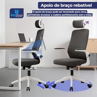 Cadeira de Escritório Ergonômica Premium com Tela Mesh, Ajuste Lombar e Suporte até 120kg - Ideal para Home Office - imagem 3