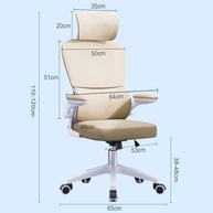 Cadeira de Escritório Ergonômica com Malha Respirável e Suporte Lombar - Design Moderno Amarelo - imagem 3