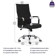 Moob Cadeira Presidente Chicago Giratória com Sistema Relax - Conforto e Ergonomia Premium - imagem 4