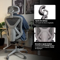 Cadeira Ergonômica Premium Rasala com Apoio Lombar, Encosto Ajustável e Reclino – Conforto Executivo para Home Office - imagem 4