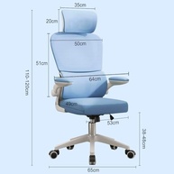 Cadeira de Escritório Ergonômica Azul com Suporte Lombar e Encosto Ajustável - imagem 3