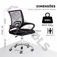 Cadeira de Escritório Giratória com Altura Ajustável - Conforto Ergonômico Premium - imagem 3