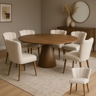 Cadeira Petala Luxuosa em Suede Bege - Conforto e Estilo para Sala e Salão - imagem 3