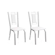 Cadeira Florença 2C005 Aço Kit 2 Cromada/Branco - Kappesberg - imagem 1