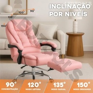 Cadeira de Escritório com Massagem 7 Pontos - Design Rosa Premium - imagem 5
