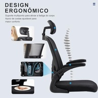 Cadeira Ergonômica de Escritório com Estofado Mesh Premium - Preto Profundo - imagem 4