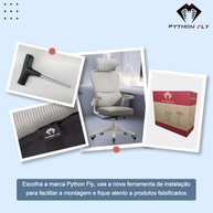 Cadeira Ergonômica de Escritório com Malha Respirável e Suporte Lombar - Cinza - imagem 4