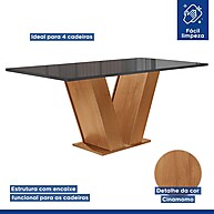 Conjunto Sala de Jantar Yescasa Espanha – Mesa 120x80cm + 4 Cadeiras - imagem 2