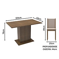 Conjunto Sala de Jantar Madesa Talita com 4 Cadeiras - imagem 2