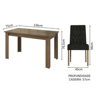 Sala de Jantar Celina: Mesa e 4 Cadeiras - imagem 2
