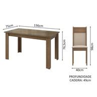 Sala de Jantar Eloá: Mesa e 4 Cadeiras - imagem 2