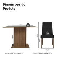 Sala de Jantar Completa Zion: Mesa e 4 Cadeiras - imagem 2