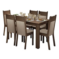 Conjunto de Sala de Jantar Madesa Jaíne - Mesa 6 Cadeiras em Madeira com Design Moderno - imagem 4