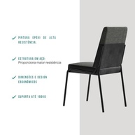 Conjunto com 2 Cadeiras de Jantar Hug 1749 Carraro Grafite Preto - Design Moderno e Conforto Superior - imagem 5
