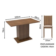 Conjunto Sala de Jantar Madesa Luana - Mesa de Madeira com 4 Cadeiras Rustic/Pérola - imagem 3