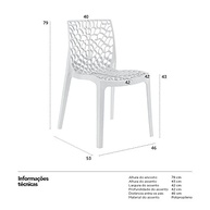 Cadeiras Gruvyer Loft7 - Conjunto de 4 Cadeiras Modernas em Polipropileno com Encosto Confortável para Ambientes Variados - imagem 3