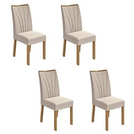 Conjunto de 4 Cadeiras Estofadas Apogeu Móveis Lopas - Design Moderno em Bege - imagem 2