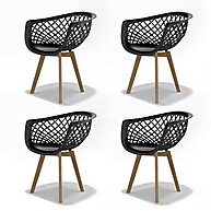 Cadeiras Web Wood Preto: Conforto e Estilo! - imagem 1