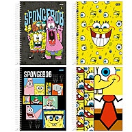 Caderno Universitário Bob Esponja: Kit 4 Unidades - imagem 1