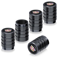 Conjunto 5 Tampas de Válvula de Pneu Universal Premium para Cadillac e Veículos Diversos - Preto - imagem 1