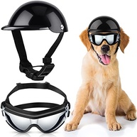 Conjunto 2 Peças: Capacete e Óculos de Sol para Cães - Proteção UV, Vento e Poeira - imagem 2