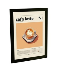 Quadro Decorativo Café Latte - Estilo Retro com Moldura e Alta Definição - imagem 1