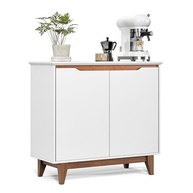 Aparador Moderno 2 Portas Flow - Bancada Versátil para Sala, Cozinha e Cantinho do Café (Branco) - imagem 4