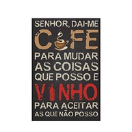Placa Decorativa MDF Frase Vinho e Café 20x30cm - Design Moderno com Acabamento Premium - imagem 3