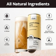 Slate Leite - Café Gelado Com Alto Teor De Proteína Latte Creme Doce 175 Mg Cafeína, Energia Sem Lactose 20 G Proteína, 1 Açúcar, 100 Calorias, Carboidratos Líquidos, Adição Açúcar 11 Fl Oz, 24 Lata - imagem 3