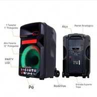 Polyvox XC-812TWS: Caixa Amplificada Bluetooth 600W com Woofer 12" e LEDs Rítmicos - imagem 5