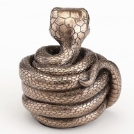 Veronese Design - Caixa de Armazenamento Secreto Cobra Enrolada em Bronze Fundido | Escultura de Decoração com Função Prática - imagem 4
