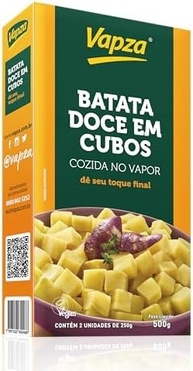 Batata Doce em Cubos Cozida no Vapor 500G Vapza Caixa de 500g com 2 unidades - imagem 1