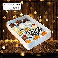 Caixa Embalagem 15 Doces Branca com Visor - Ref. 21 - imagem 1