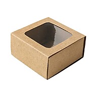 Caixa Gaveta com Visor: Embalagem Kraft 8x8x4cm (10un) - imagem 1