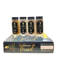 Caixa com 4 Temperos: Açafrão, Alho, Cebola Areia e Coentro Linha Premium em Frasco de Vidro - imagem 2