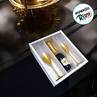 Caixa Mini Champanhe e Taça Branca – Elegância em 5 Unidades - imagem 1