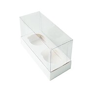 Caixa Mini Cupcake 2 Cavidades - 10 Unidades Branca 11x9x5,5cm - imagem 1