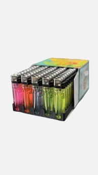Caixa de Isqueiros Lighter Coloridos com 50 Unidades e Pedras Extras - imagem 1