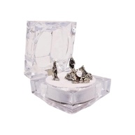 Mini Presépio de Metal com Caixa de Cristal - Lembrancinha e Enfeite Natalino Elegante (Prata) - imagem 1