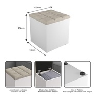 Puff Báu Banqueta Organizador Quadrado em Suede - Caixa de Brinquedos para Sala e Quarto Infantil - imagem 3