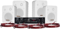 Kit Som Ambiente Hayonik 400W: 4 Caixas Brancas, Amplificador Bluetooth, USB e Mais! - imagem 2