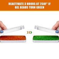 Pacote com 6 Caixas de Gel de Sílica Reutilizável 40g - Desumidificador Laranja para Verde com Indicador de Umidade - imagem 5