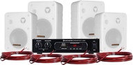 Kit Som Ambiente Hayonik 400W: 4 Caixas Brancas, Amplificador Bluetooth, USB e Mais! - imagem 1