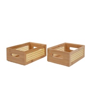 Caixas Organizadoras Bambu: Kit 2 Empilháveis 24cm - imagem 1