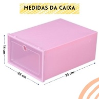 Kit 10 Caixas Organizadoras para Sapatos Empilháveis - Transparentes e Compactas (Rosa) - imagem 2