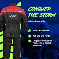 HWK Roupa de Chuva Moto 2 Peças Impermeável c/ Jaqueta e Calça Refletiva - Proteção Total - imagem 3