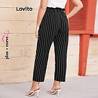 Calça Listrada Plus Size Lovito: Elegante e Confortável - imagem 1